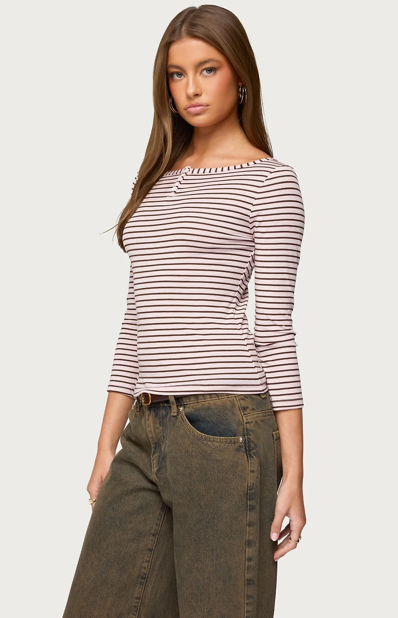 Edikted Avigyle Striped Boat Neck Top