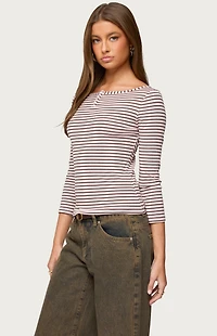 Edikted Avigyle Striped Boat Neck Top