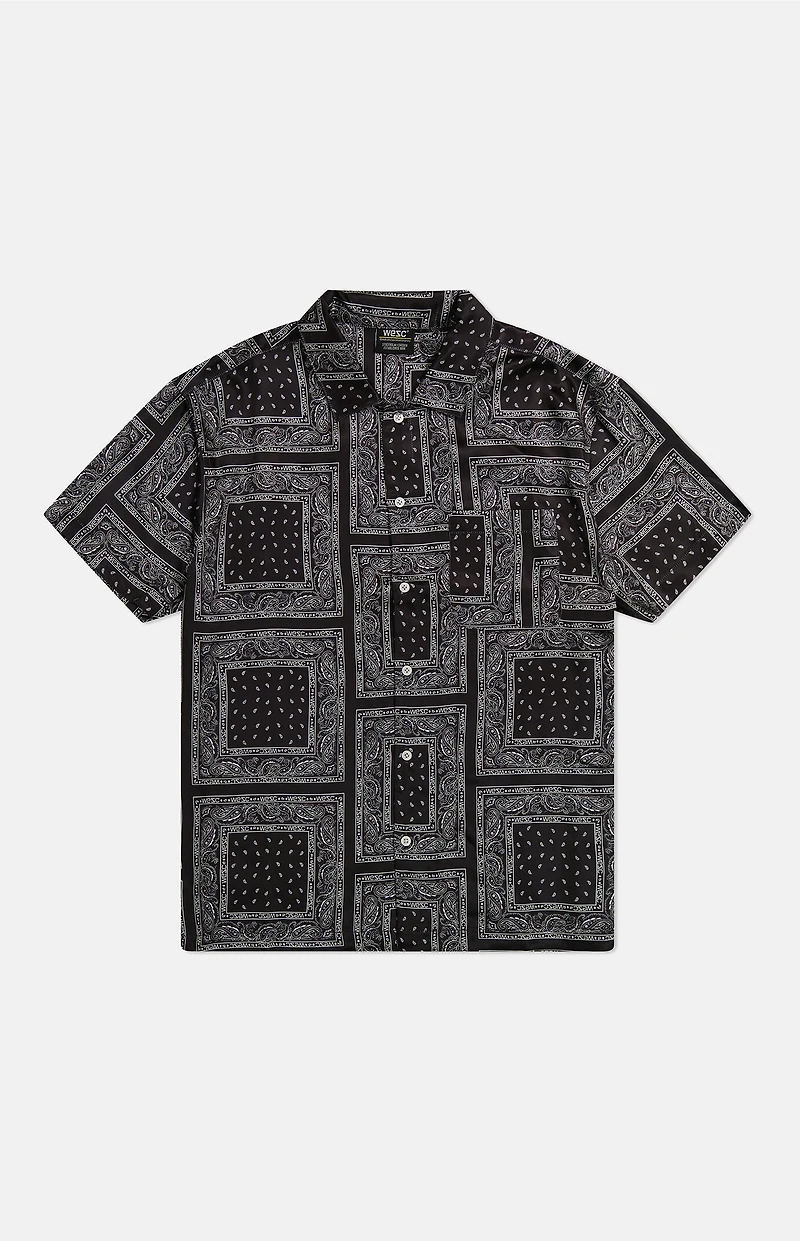 WeSC Black Bandana Camp Shirt