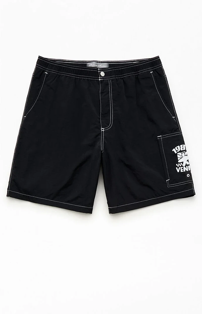 Pacsun Black Rider Baggy 7.5" Swim Trunks