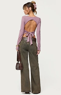 Edikted Polly Lacey Tie Back Top