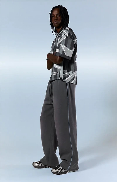 Pacsun Blue Contrast Binding Fleece Extreme Baggy Sweatpants
