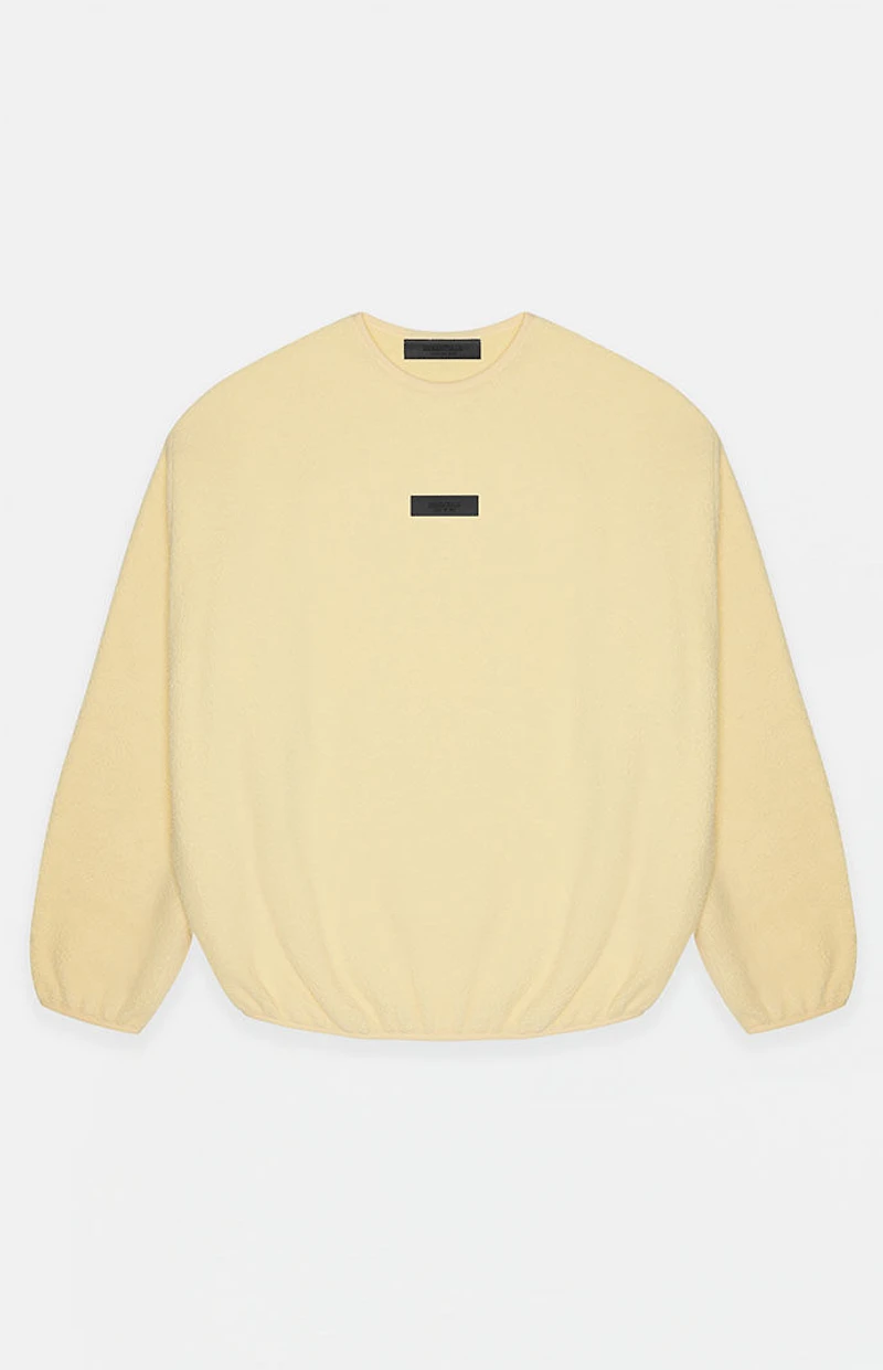 Fear of God ESSENTIALS Garden Yellow Polar Fleece Crew Neck Sweatshirt