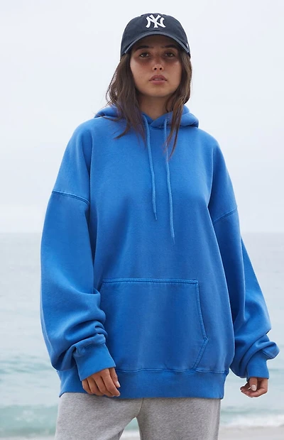 John Galt Blue Christy Oversized Hoodie