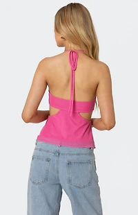 Edikted Duo Cutout Mesh Halter Top