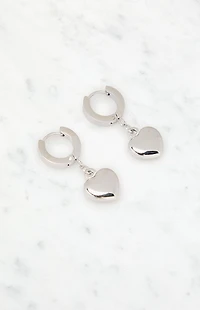 LA Hearts 14K Silver Gold Plated Heart Drop Earrings