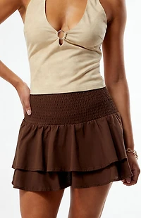 WEWOREWHAT Smocked Ruffle Mini Skirt