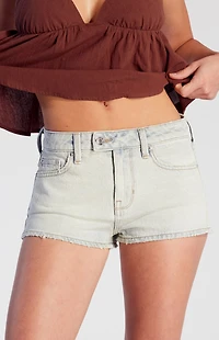 Pacsun Light Indigo Button Tab Denim Micro Shorts