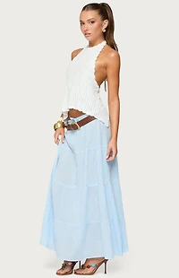 Edikted Ivey Backless Crochet Halter Top