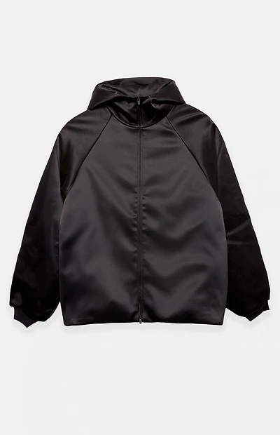 Fear of God ESSENTIALS Vintage Black Hooded Bomber Jacket