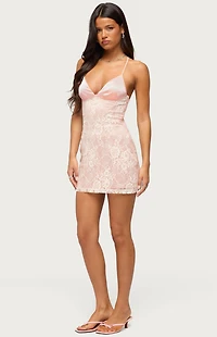 Edikted Vida Backless Sequin Lace Mini Dress