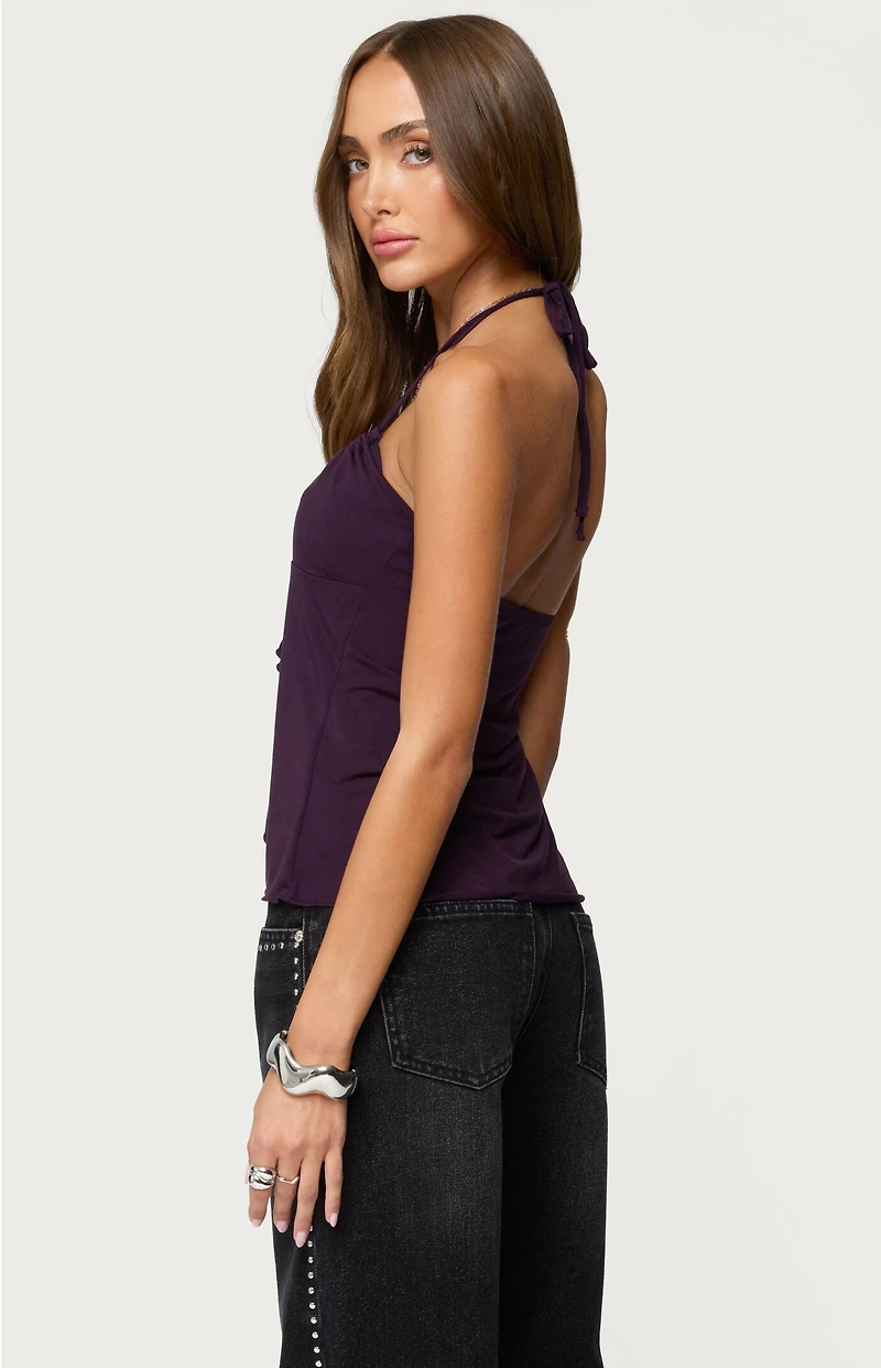 Edikted Lorenna Split Front Halter Top