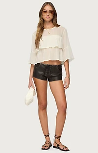 Edikted Missey Ruffled Chiffon Top
