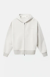 Fear of God ESSENTIALS Oatmeal Heather Signature Classic Full Zip Hoodie