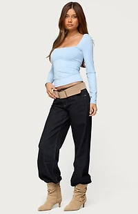 Edikted Lovie Fitted Square Neck Top