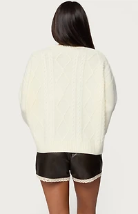 Edikted Braided Cable Knit Oversized Sweater