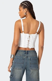 Edikted Garden Girl Ribbon Eyelet Corset