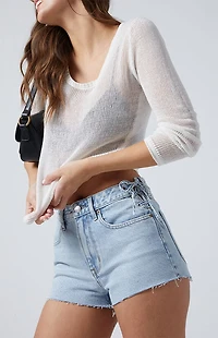 Pacsun Light Indigo Lace Up Side High Waisted Denim Festival Shorts