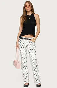 Edikted Romily Polka Dot Low Rise Jeans