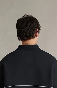 Fear of God ESSENTIALS Vintage Black Active Trace 3/4 Sleeve Modern Polo Sweatshirt