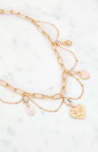 LA Hearts Karina Gold Charm Necklace