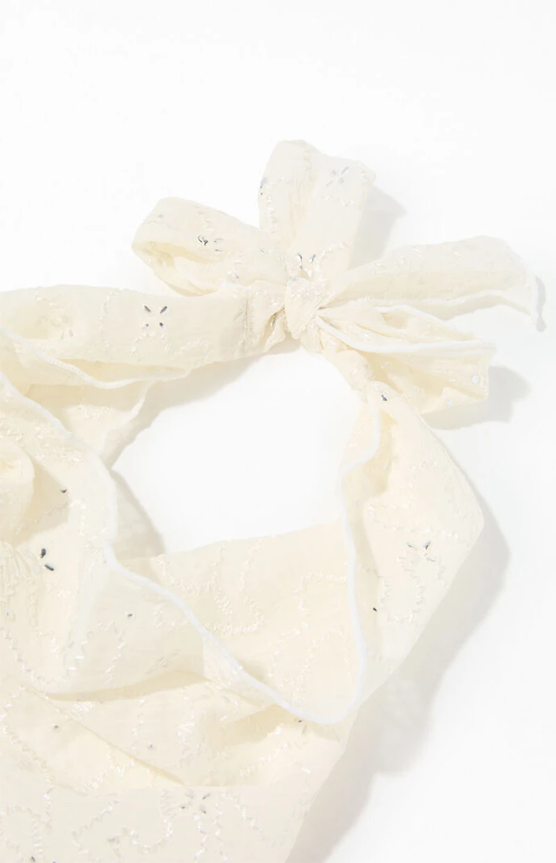 LA Hearts Flower Metallic Headscarf