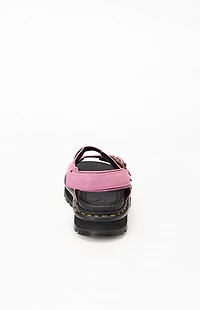 Dr Martens Women's Pink Zebzag Suede Platform Sandals