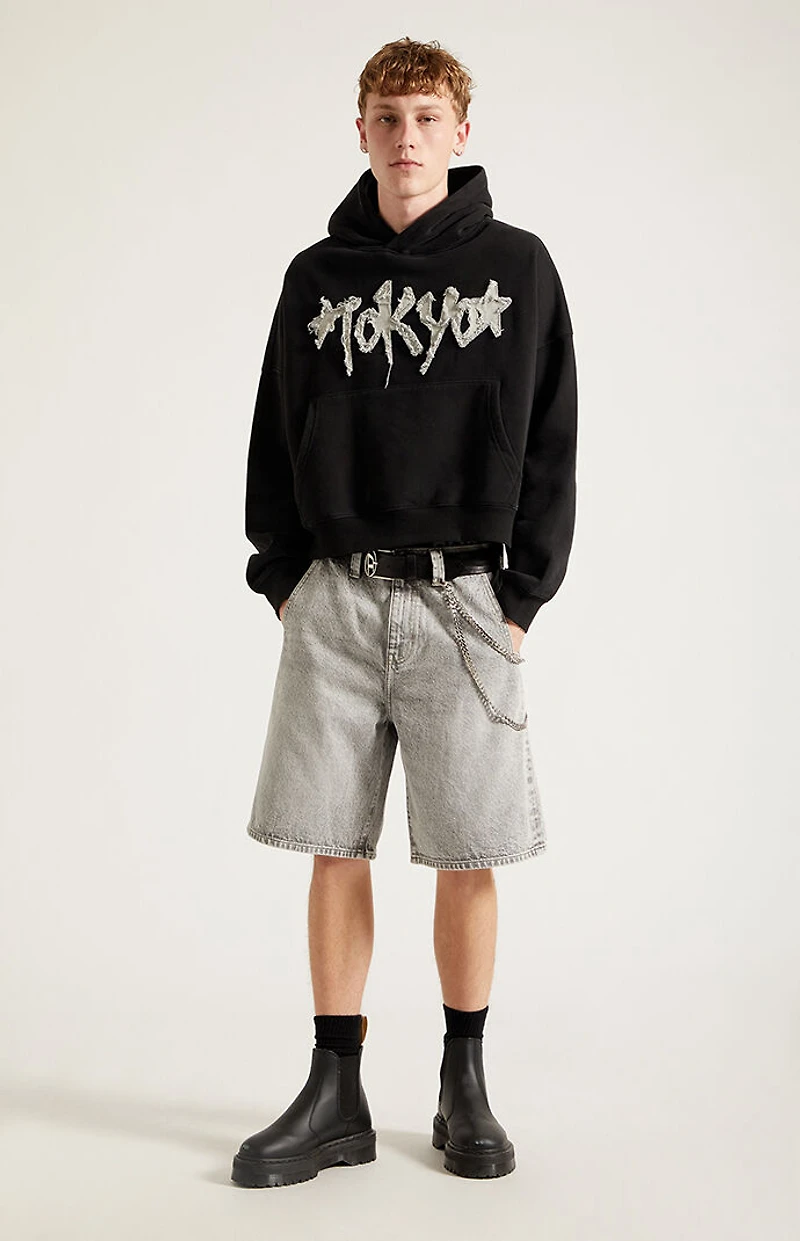 Pacsun Parker Baggy Denim Shorts Gray Wash