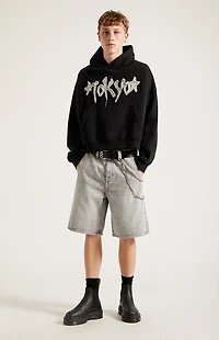 Pacsun Parker Baggy Denim Shorts Gray Wash