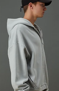 A.R.C. Gray Vintage Wash Heavyweight Fleece Zip Up Hoodie