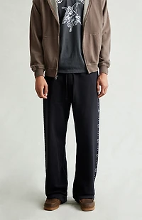 Pacsun Black Studded Fleece Extreme Baggy Sweatpants