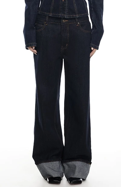 LIONESS Top Model Cuffed Baggy Jeans