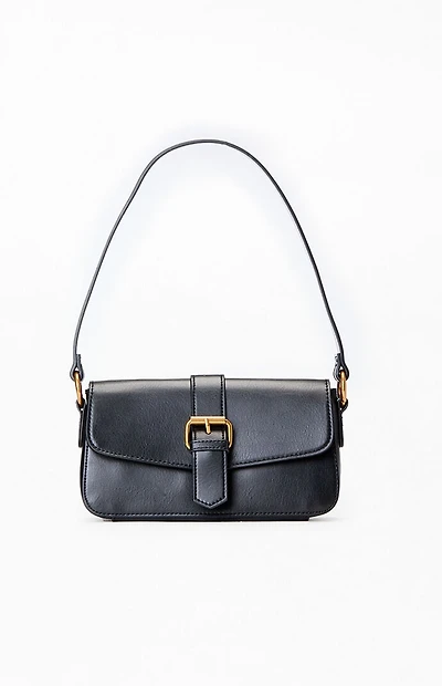 John Galt Faux Leather Buckle Shoulder Bag