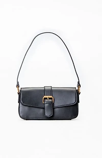 John Galt Faux Leather Buckle Shoulder Bag