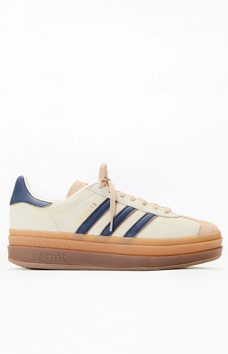 adidas Women's Tan & Black Gazelle Bold Sneakers