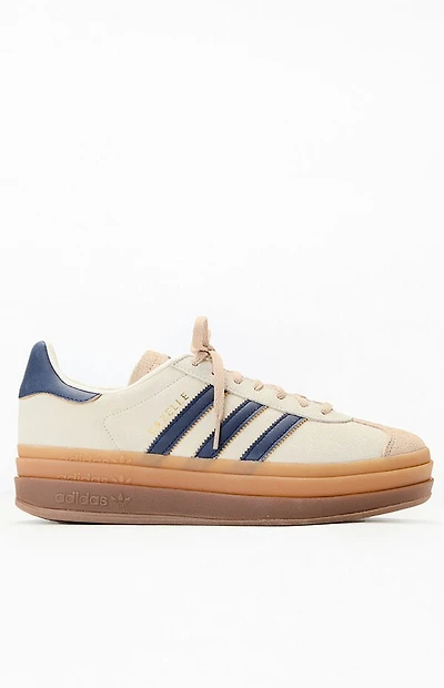 adidas Women's Tan & Black Gazelle Bold Sneakers