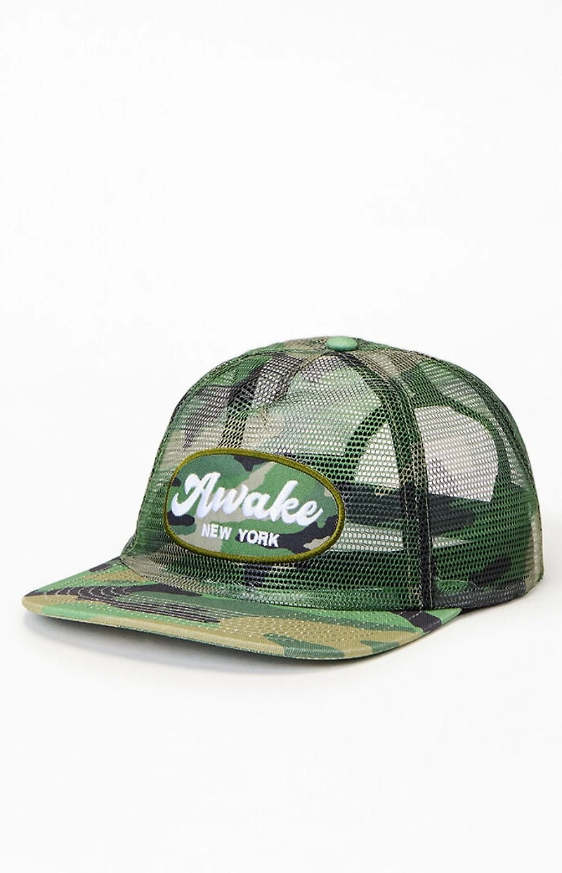 Awake NY Camo Logo Patch Mesh Trucker Hat