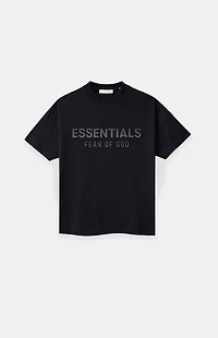 Fear of God ESSENTIALS Kids Jet Black Classic Crew Neck T-Shirt