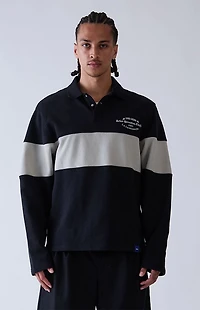 A.R.C. Black Rugby Long Sleeve Polo Shirt