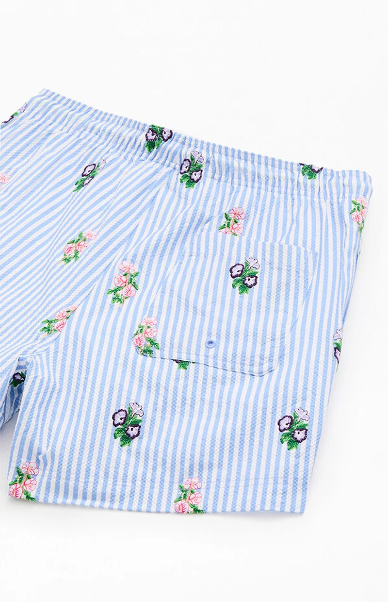 Pacsun Striped Bouquet 4.5" Swim Trunks
