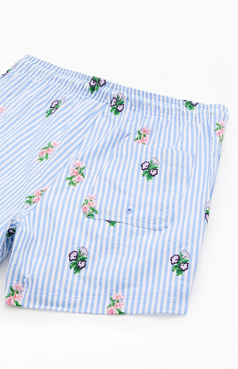 Pacsun Striped Bouquet 4.5" Swim Trunks