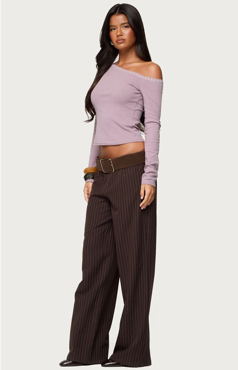 Edikted Emmiline Lacey Off Shoulder Top