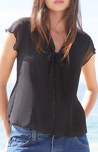 John Galt Black Tie Top