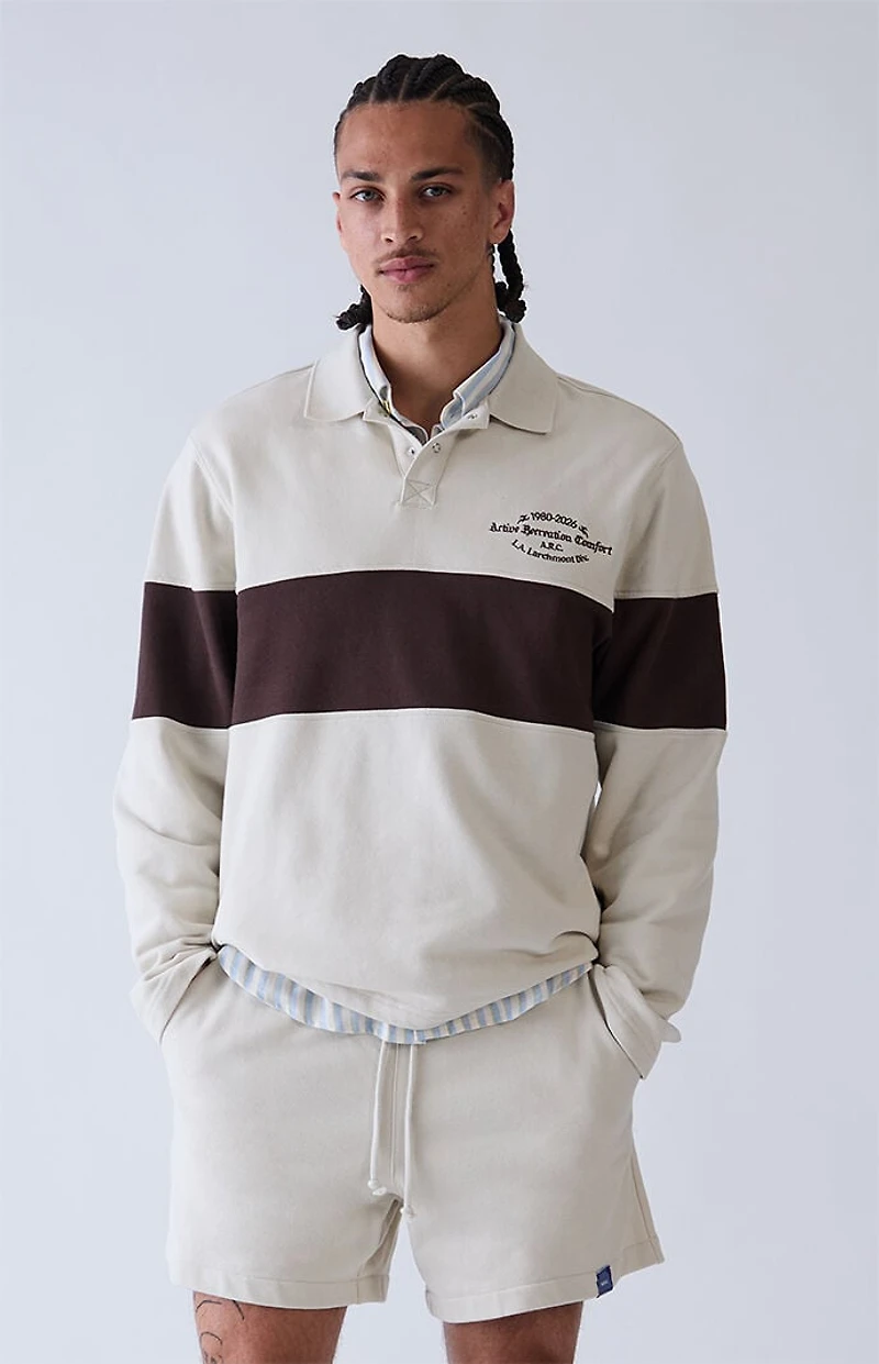 A.R.C. Gray Long Sleeve Rugby Polo Shirt