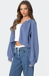 Edikted Sammi Puff Sleeve Knit Cardigan