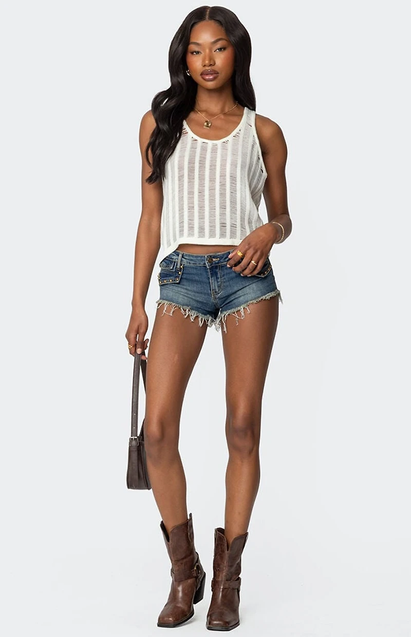 Edikted Keziah Sheer Ladder Knit Top