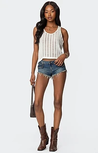 Edikted Keziah Sheer Ladder Knit Top