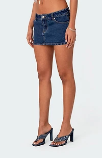 Edikted Spencer Low Rise Denim Micro Skirt