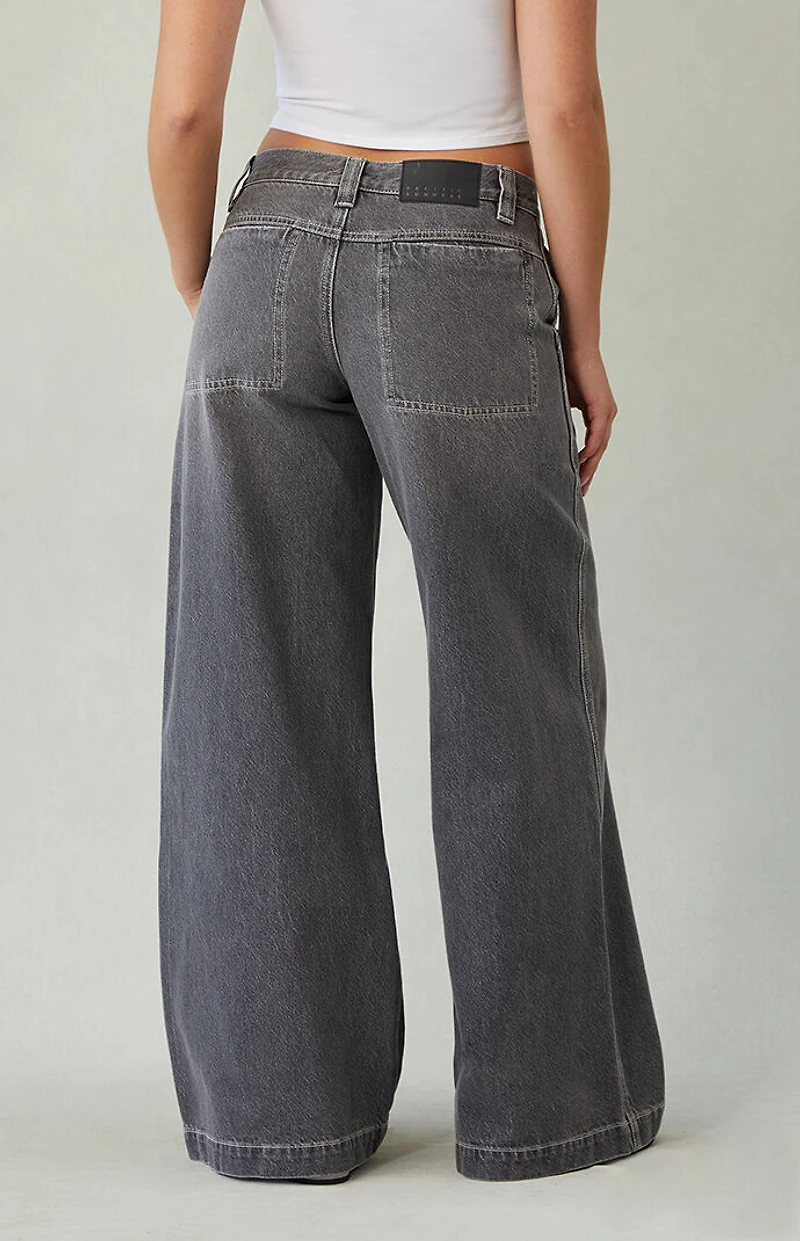 Pacsun Sloane Ultra Baggy Jeans Contrast Stitch Gray