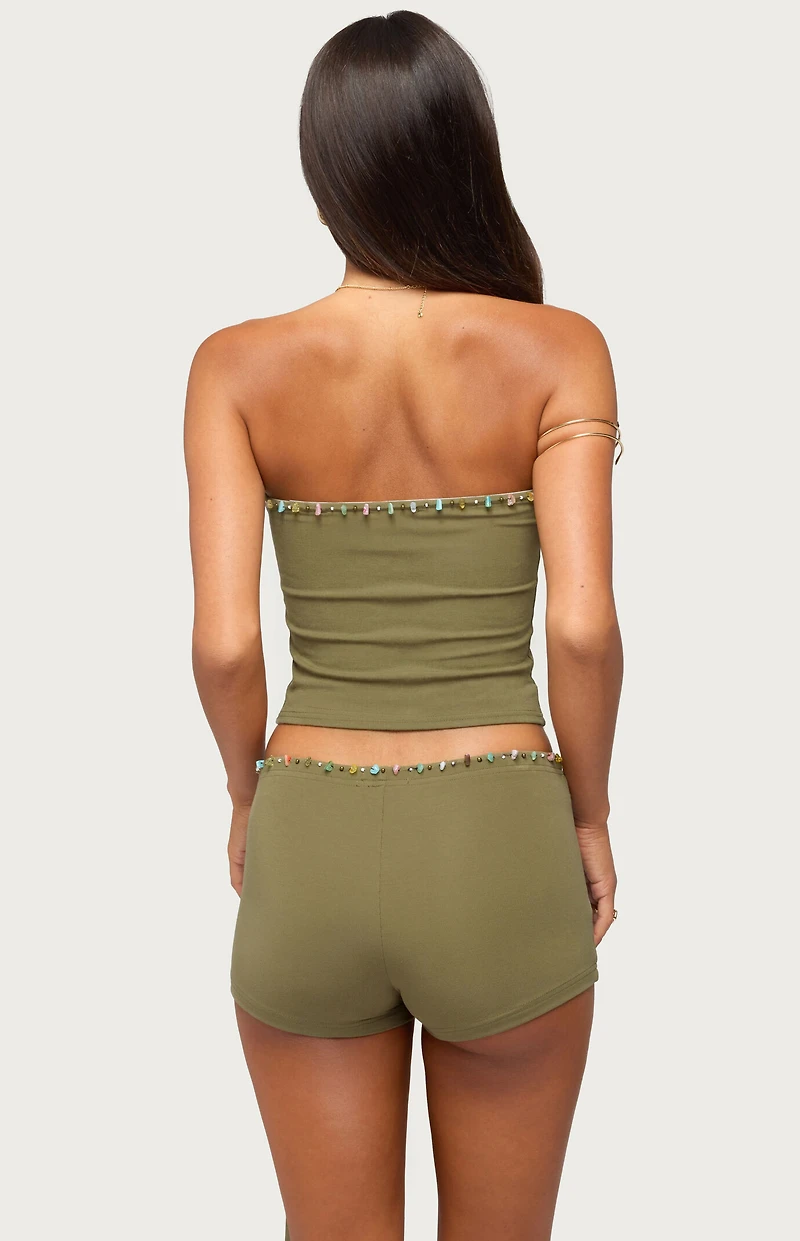 Edikted Monroah Bead Strapless Top